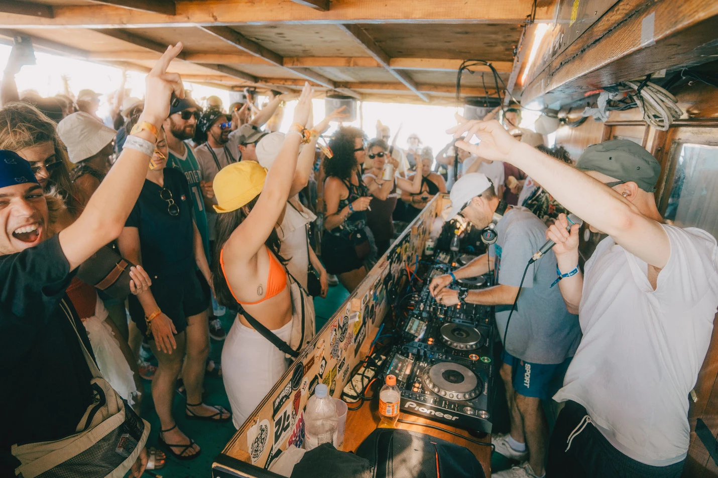 Image of intimate DJ set on boat party at Outlook Origins Festival