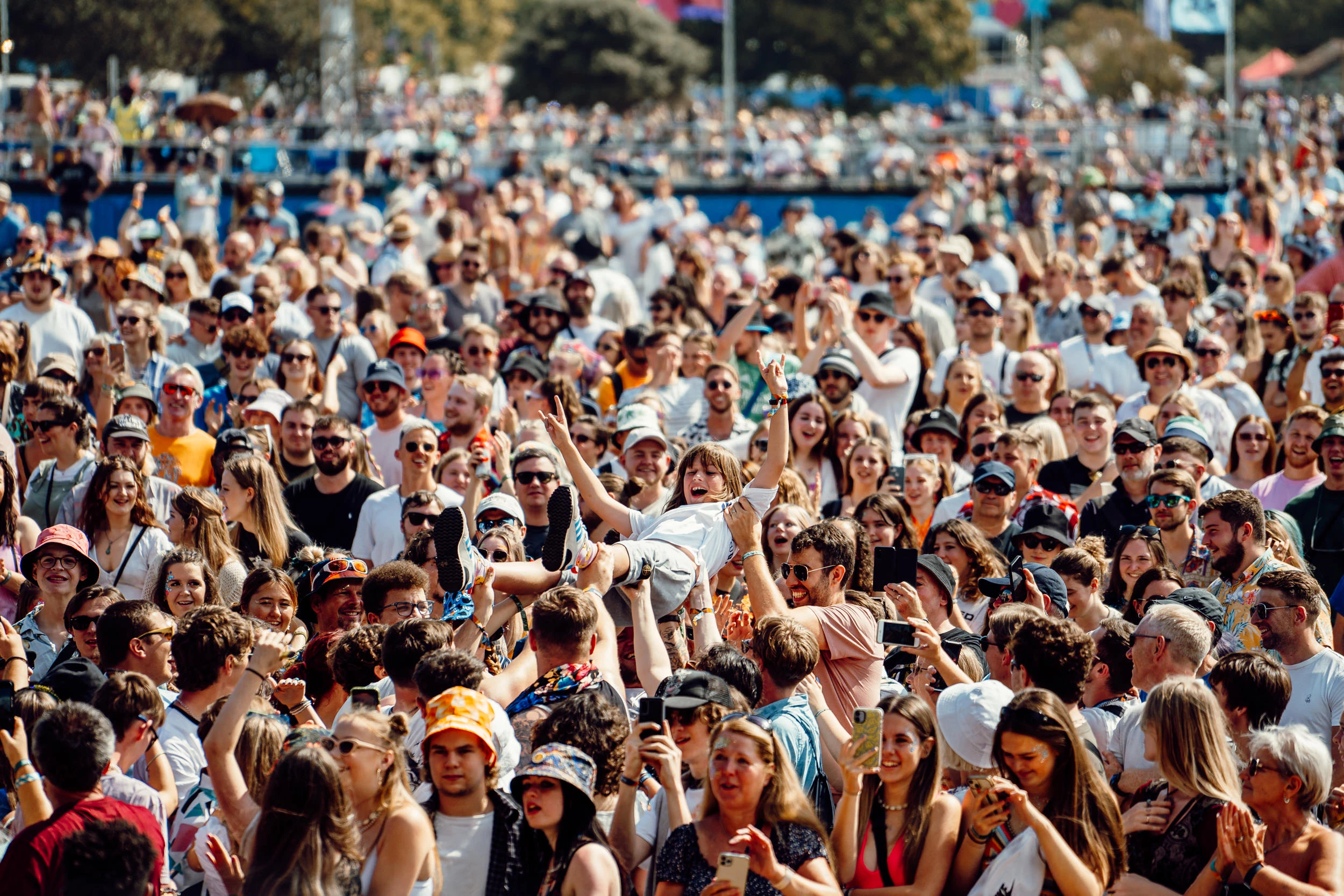 Image of someone crowd-surfing at Victorious Festival