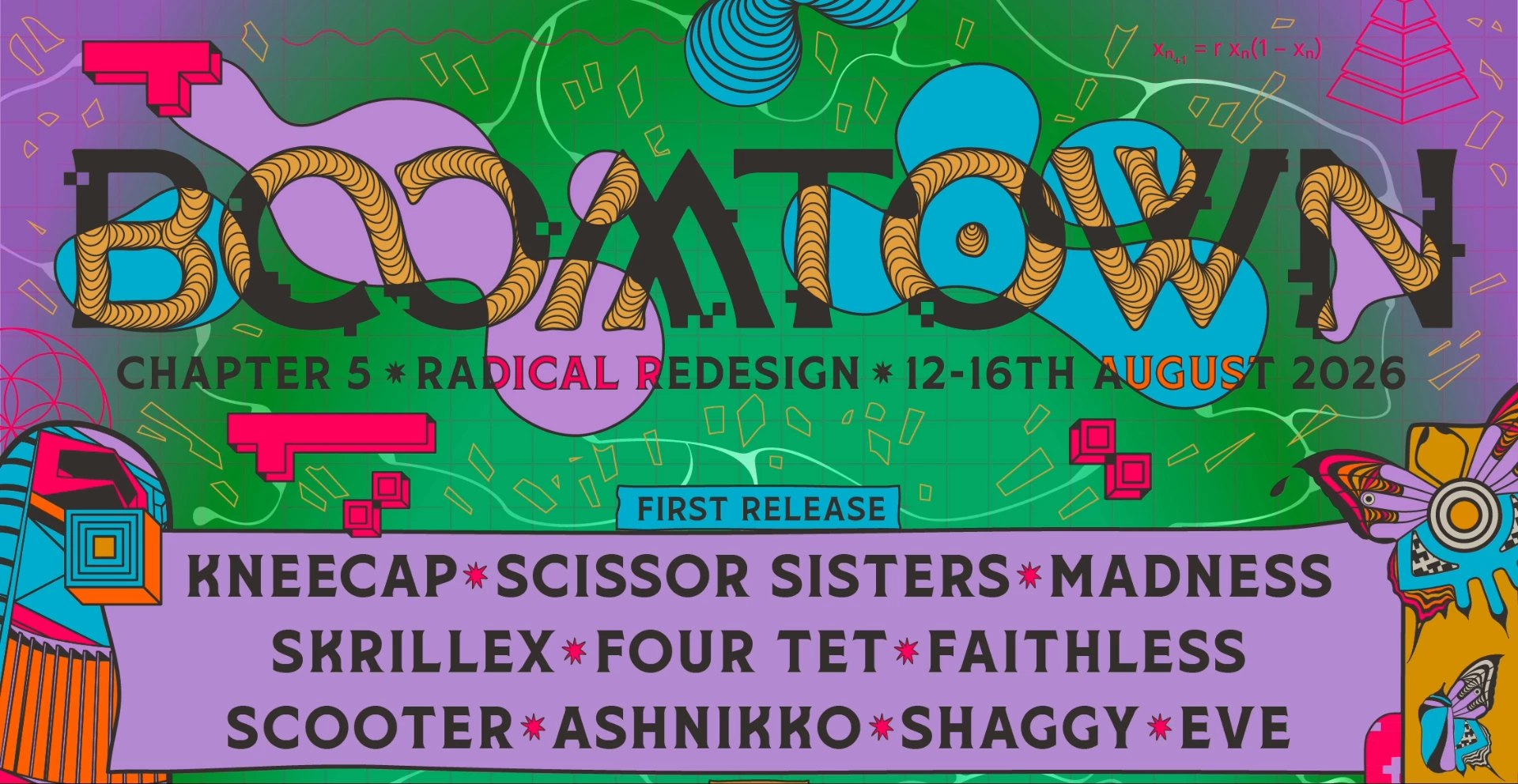 Image of official promotional graphic for Boomtown Festival 2026